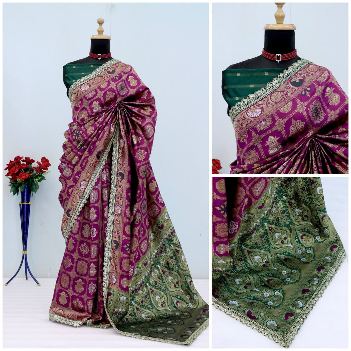 Wedding Wear Banarasi Silk Saree Blouse