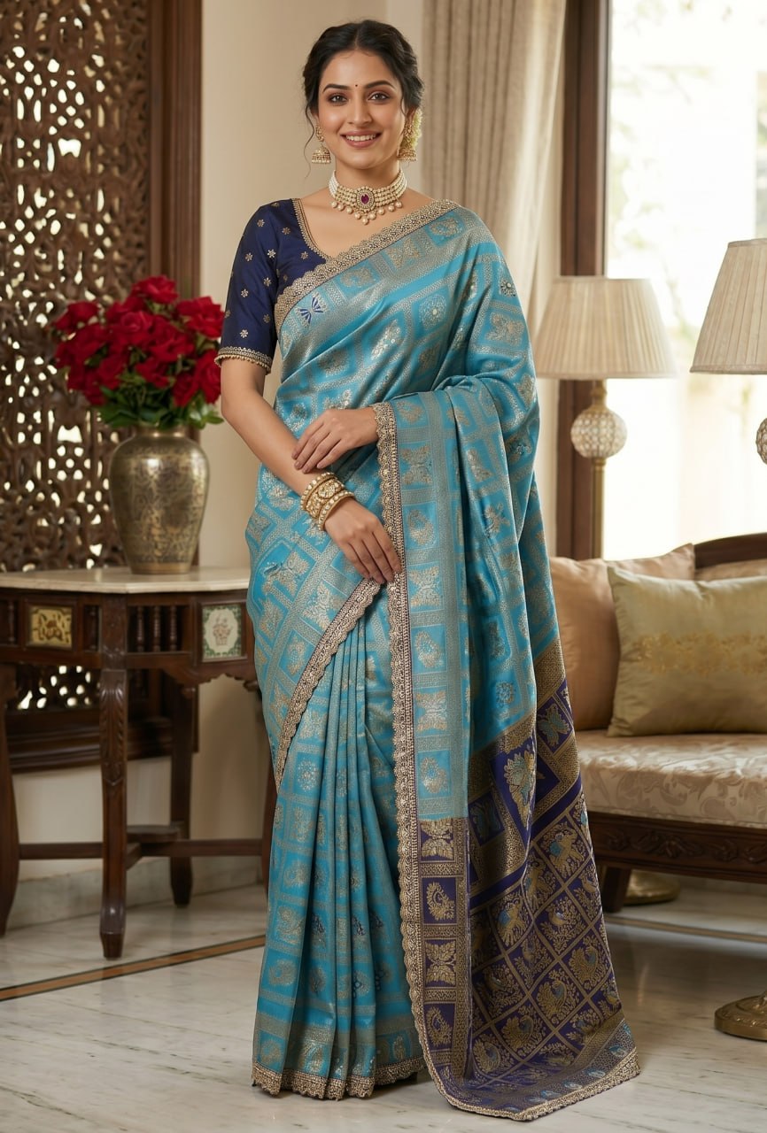 Latest Banarasi Silk Saree Blouse