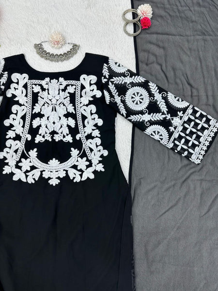 Designer Fancy Black And White Pakistani Salwar Suit