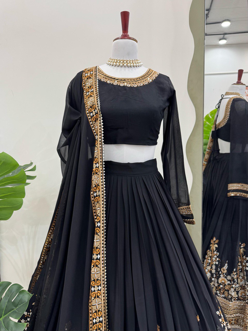 Letest Black Color Georgette Sequnce Work Lehenga choli