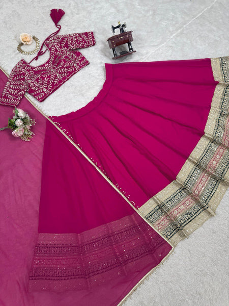 Wedding Wear Rani Georgette Lehenga Choli