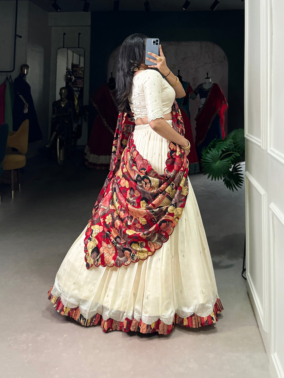 Wedding Wear Vichitra Silk Embroidery Lehenga Choli