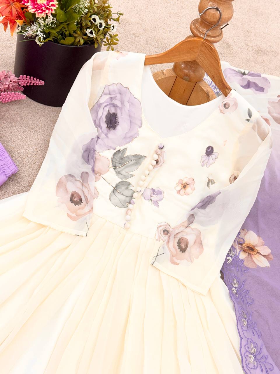 georgette anarkali sequence suit