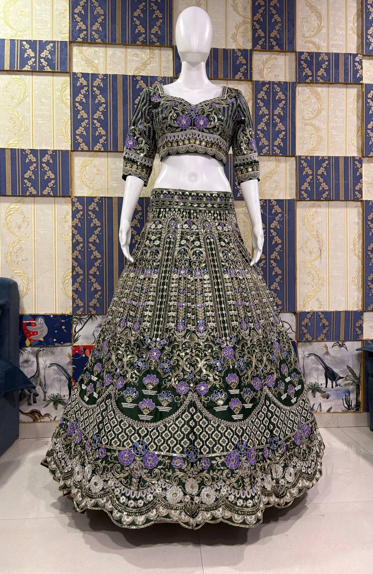 Exquisite Mono Satin Silk Lehenga Choli with Coding and Sequins Work