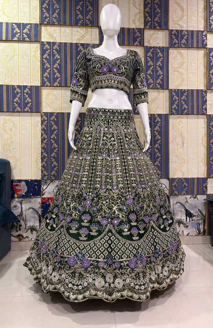 Exquisite Mono Satin Silk Lehenga Choli with Coding and Sequins Work