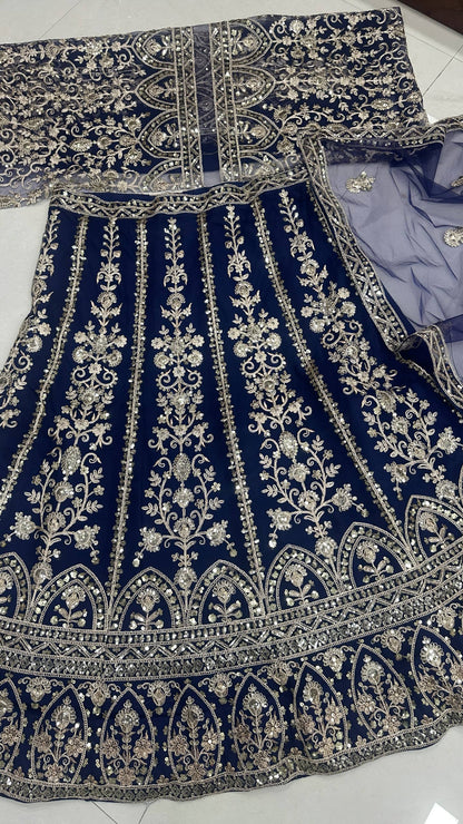 Elegant Butterfly Net Lehenga Choli with Sequins Codding Embroidery