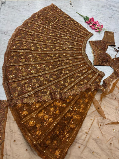 Premium Soft Butterfly Net Lehenga Choli with Heavy Sequins Work
