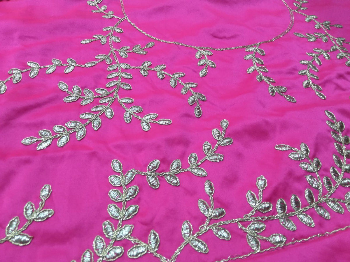 Rani Satin Silk Embroidered Lehenga Choli Set