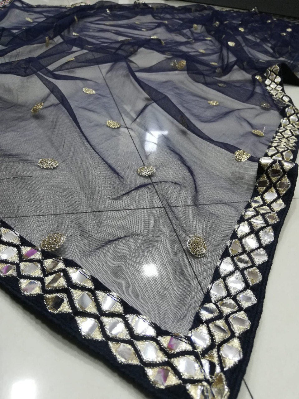 Premium Italian Silk Lehenga Choli with Thread & Paper Mirror Embroidery