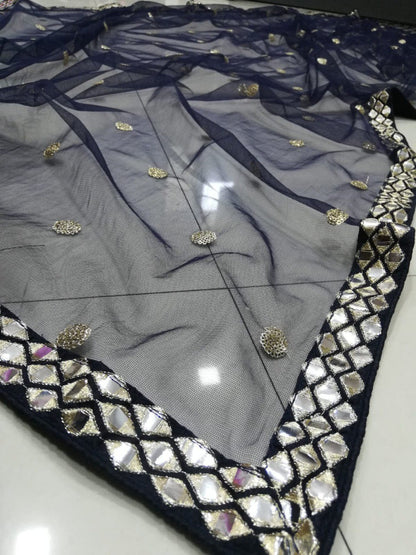 Premium Italian Silk Lehenga Choli with Thread & Paper Mirror Embroidery