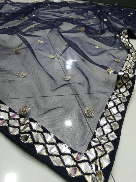 Premium Italian Silk Lehenga Choli with Thread & Paper Mirror Embroidery