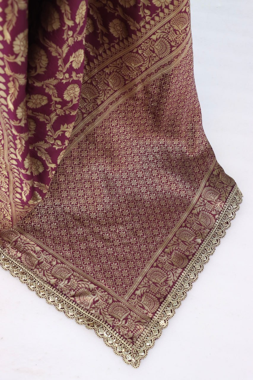 Latest Banarasi Silk Saree with Matching Silk Blouse Piece