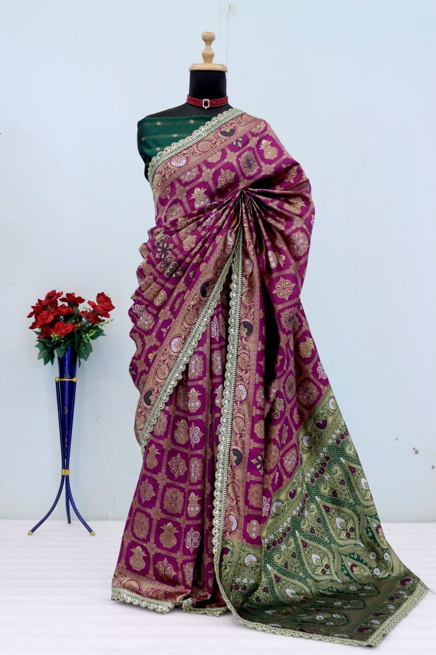 Wedding Wear Banarasi Silk Saree Blouse