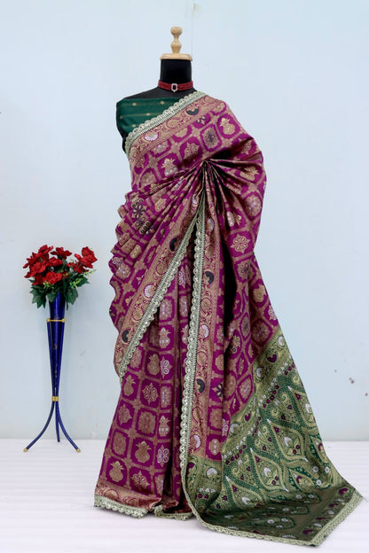 Wedding Wear Banarasi Silk Saree Blouse