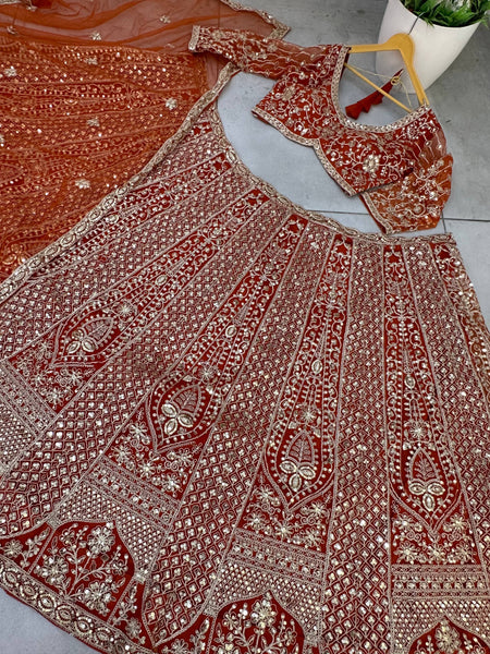 Butterfly Net Sequins Codding Embroidery Lehenga Choli