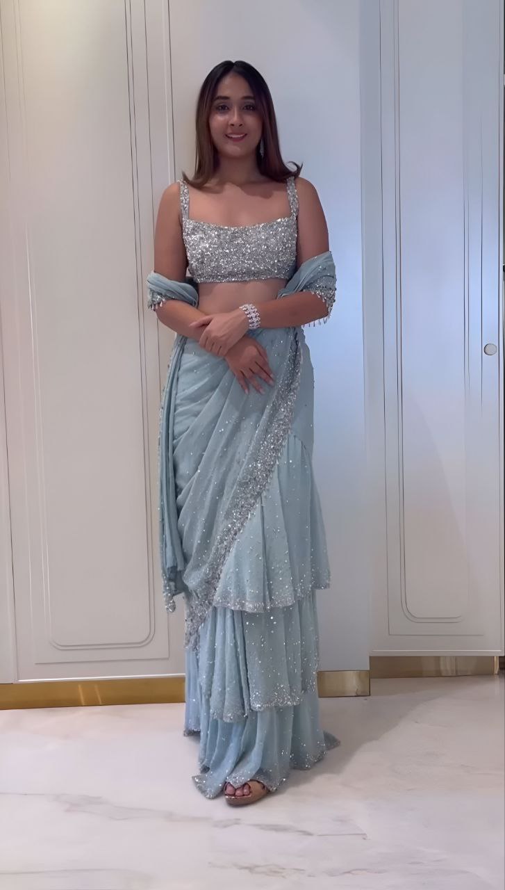 Ready to wear Georgette Sequence Work Lehenga Saree
