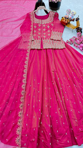 Latest Simmer Silk Moti Sequence Work Lehenga Choli