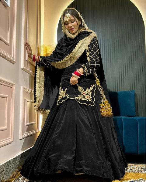 Latest Crape Silk Sequence Work Lehenga Choli