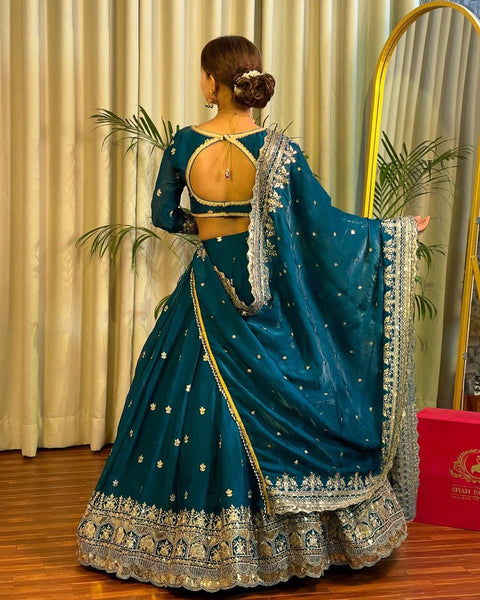 Wedding Wear Blue Color Lehenga Choli