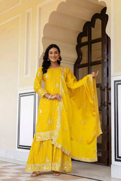 Chinon Silk Sequence Work Salwar Suit
