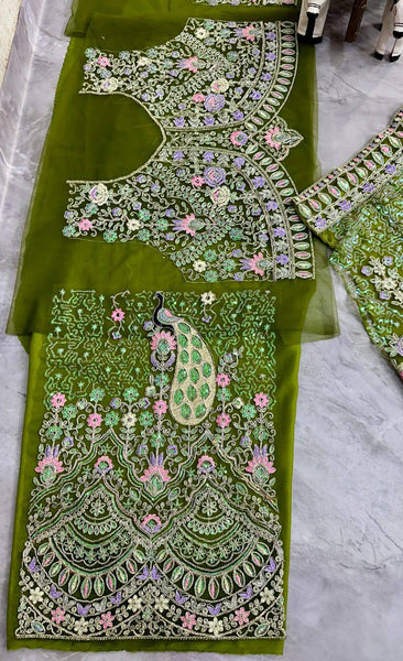 Latest Green Color Net Sequence Lehenga Choli