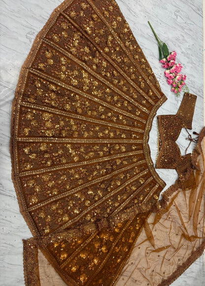 Premium Soft Butterfly Net Lehenga Choli with Heavy Sequins Work
