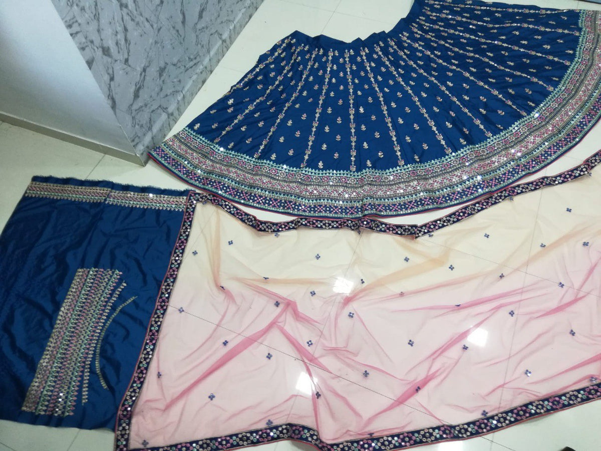 Premium Chinon Silk Lehenga Choli with Heavy Thread Sequins Embroidery