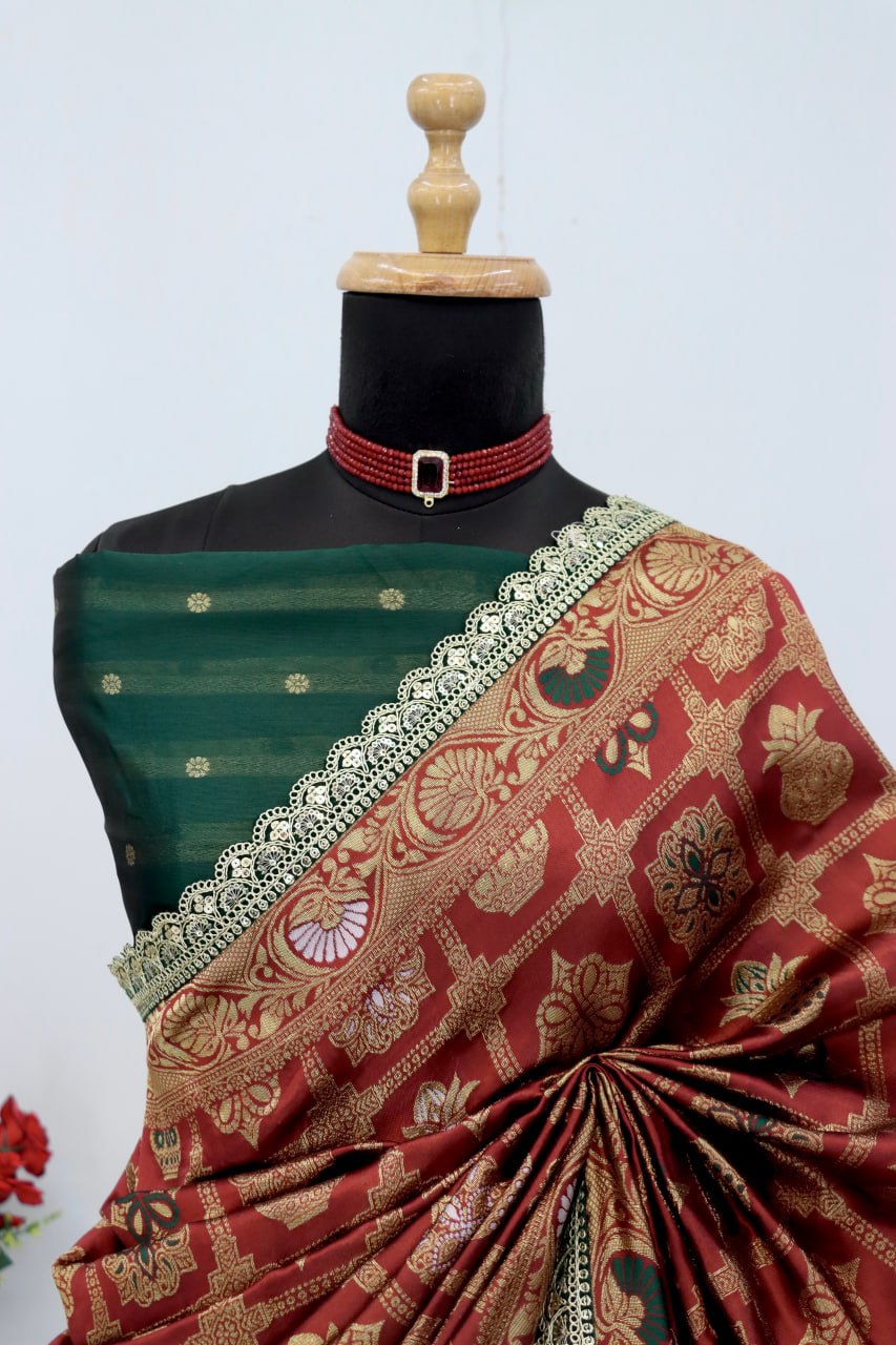 Wedding Wear Banarasi Silk Saree Blouse