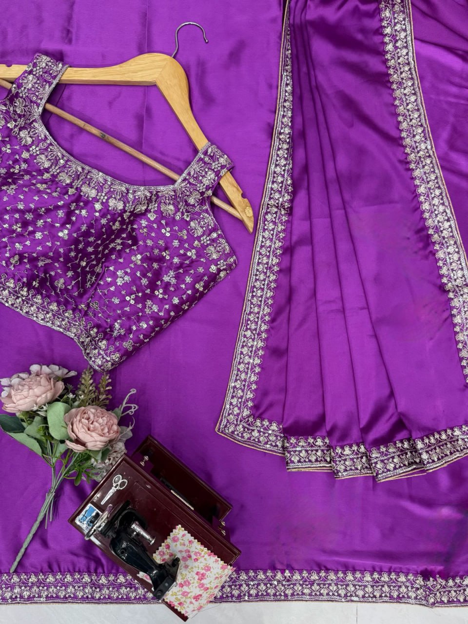 Satin Silk Saree Blouse