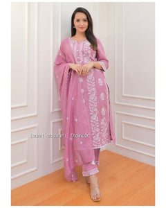 Party Wear Pink Color Roman Silk Embroidered Work Salwar Suit