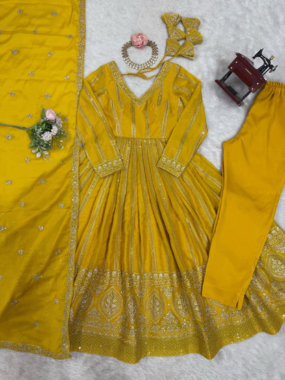 Designer Georgette Sequence Gown Set
