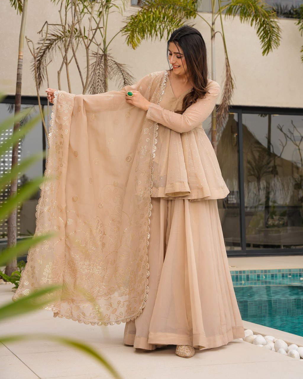 Latest Tabby Organza Ready Made Salwar Suit