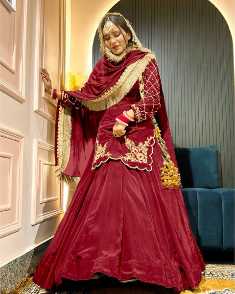 Latest Crape Silk Sequence Work Lehenga Choli