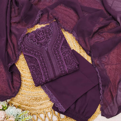 Party Wear Georgette Chikankari Embroidery Suit