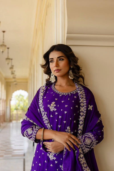 Chinon Silk Sequence Work Salwar Suit