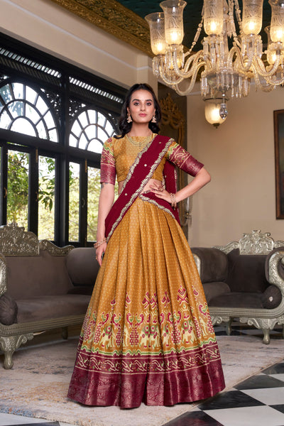 Kanchipuram Zari Weaving Lehenga Choli