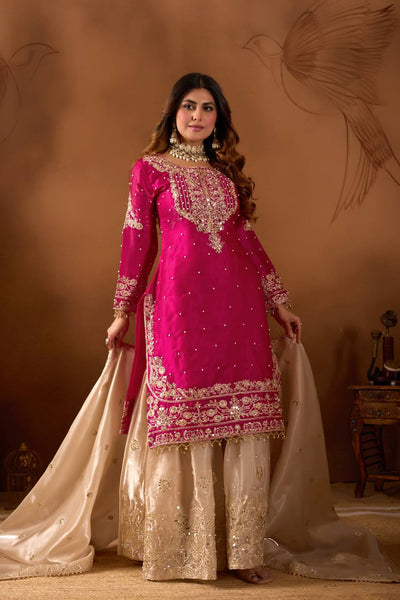 Silk Embroidery Sharara Suit