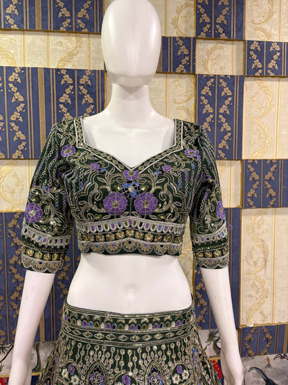 Exquisite Mono Satin Silk Lehenga Choli with Coding and Sequins Work