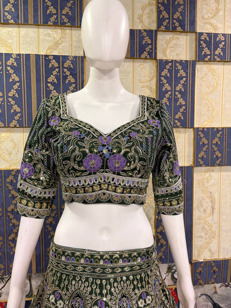 Exquisite Mono Satin Silk Lehenga Choli with Coding and Sequins Work