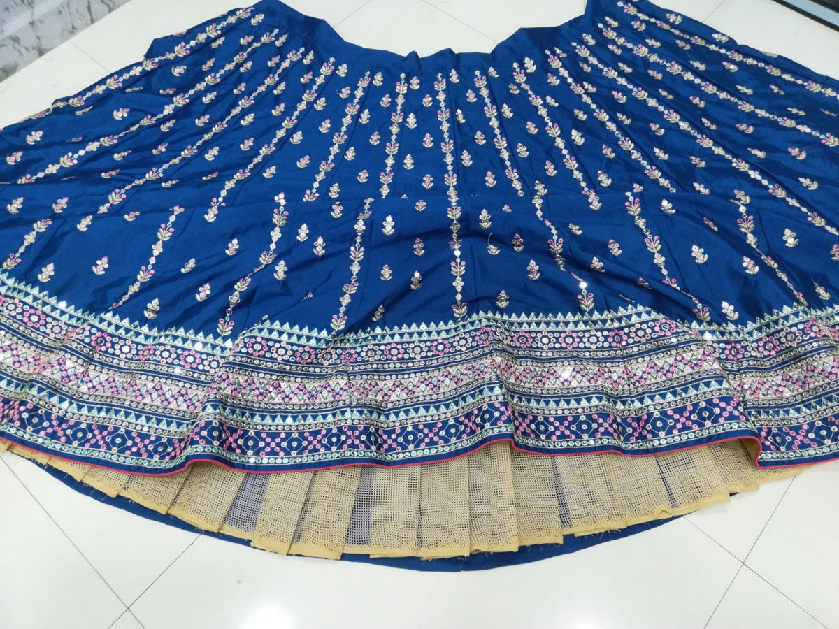 Premium Chinon Silk Lehenga Choli with Heavy Thread Sequins Embroidery
