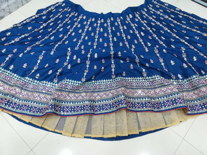 Premium Chinon Silk Lehenga Choli with Heavy Thread Sequins Embroidery