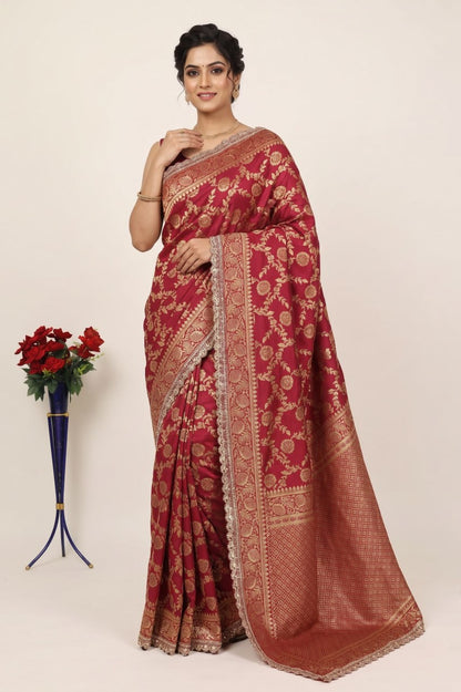 Banarasi Silk Saree Matching Silk Blouse Piece