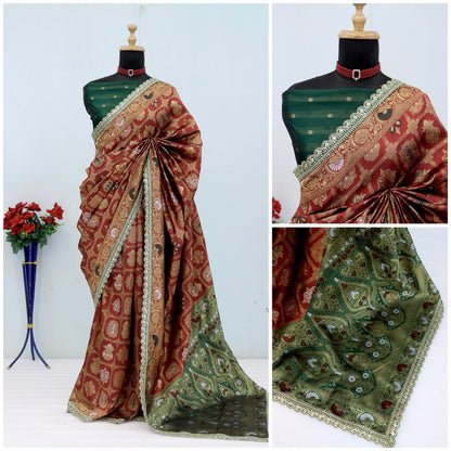 Wedding Wear Banarasi Silk Saree Blouse