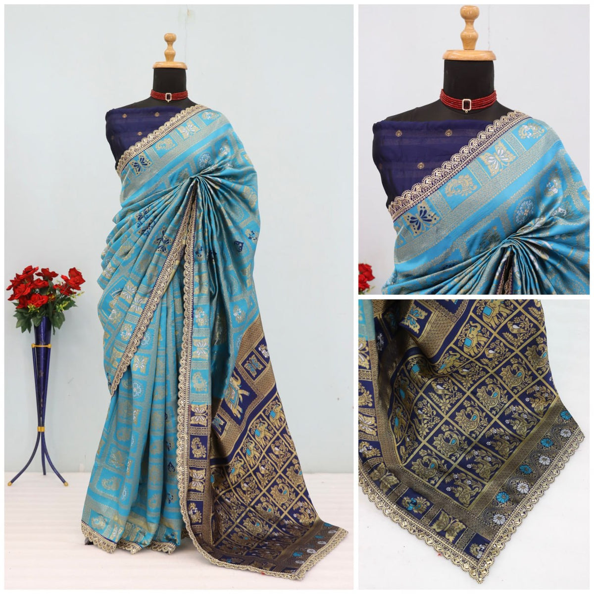 Latest Banarasi Silk Saree Blouse