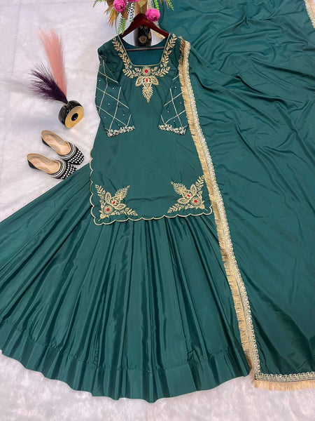 Latest Crape Silk Sequence Work Lehenga Choli