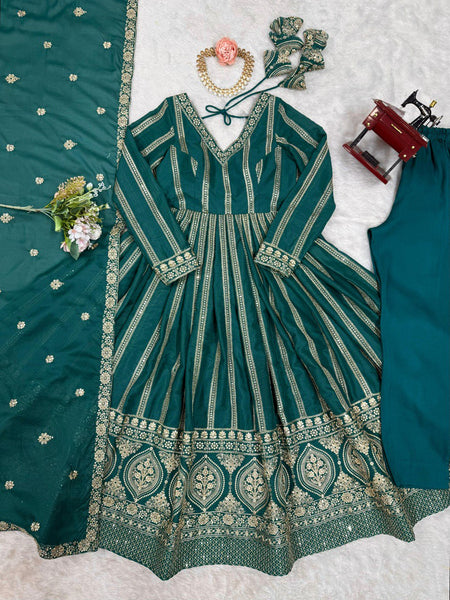 Designer Georgette Sequence Gown Set