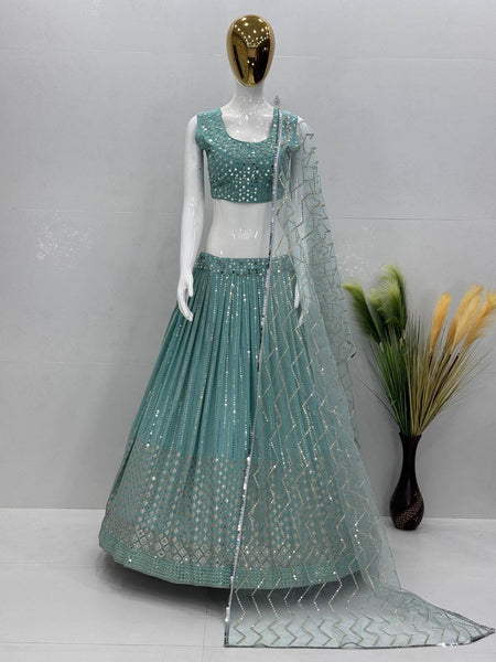 Latest Georgette Sequence Real Mirror Work Lehenga Choli