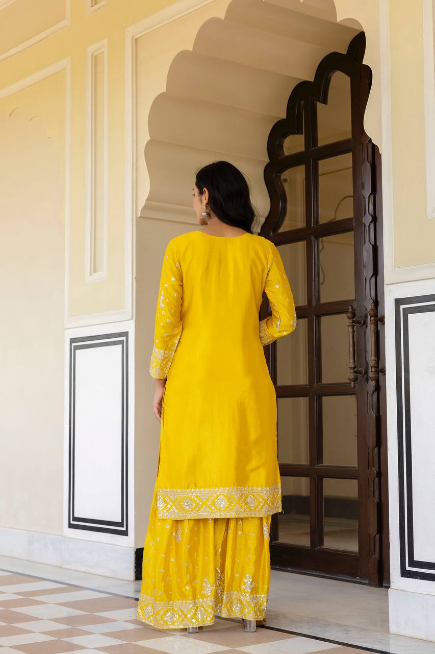 Chinon Silk Sequence Work Salwar Suit