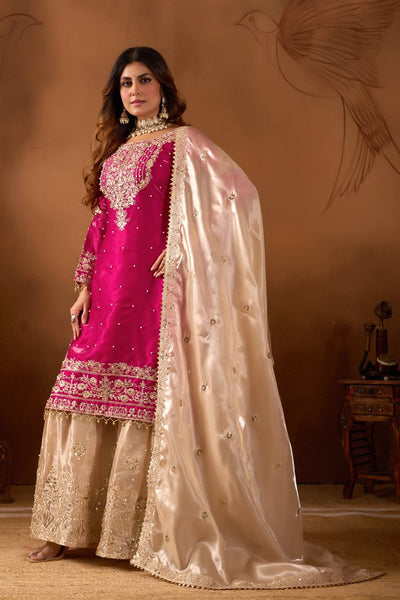 Silk Embroidery Sharara Suit