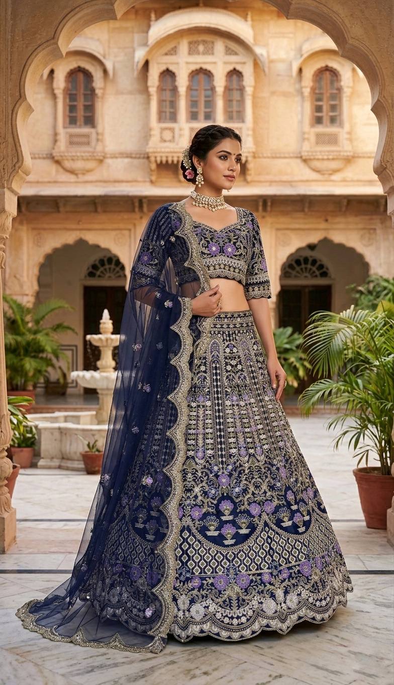 Exquisite Mono Satin Silk Lehenga Choli with Coding and Sequins Work